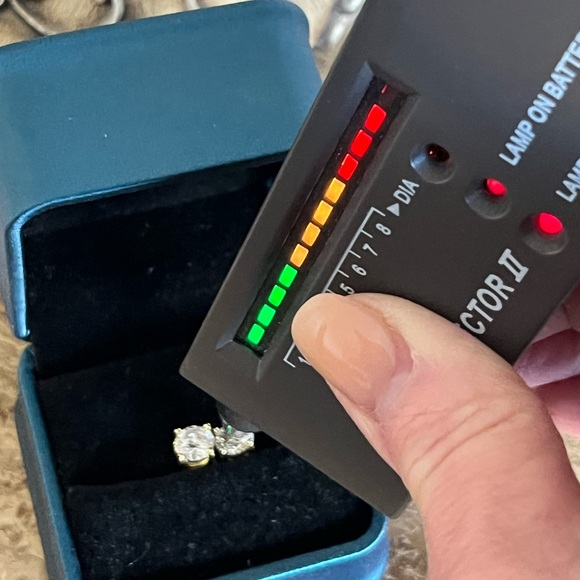 Moissanite yellow over 925 SS stud earrings - Picture 6 of 6